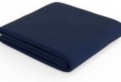 Drap-housse en microfibre Bleu marine 160 x 200 x 30 cm