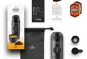 WACACO Minipresso GR, Machine à Espresso Portative, pour Café Moulu, cafetière de voyage de petite taille, pas de batterie ou besoin électrique, actionnée manuellement grace à un piston