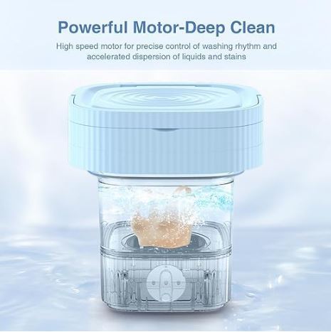 Mini Machine à Laver Machines à Laver Pliables Portables 10L à Linge Pliable avec Panier de Vidange Laveuse Pratique pour Sous-vêtements Chaussettes Appartement Camping-car Voyage [Classe énergétique A]