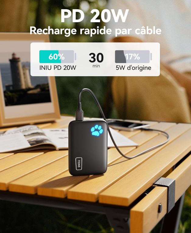 INIU Batterie Externe Magsafe, Petit 10000mAh 20W PD Magnetique Power Bank, USB C Input & Output Batterie Portable Charge Rapide Compatible avec iPhone 15/15 Plus/15 Pro/15 Pro Max, iPhone 14/13/12