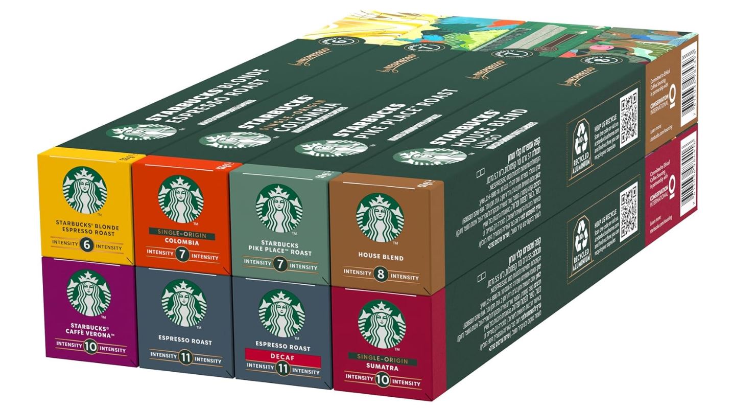 STARBUCKS Pack Variété 8 Goûts différents by Nespresso, Capsules de Café 8 x 10 (80 Capsules)